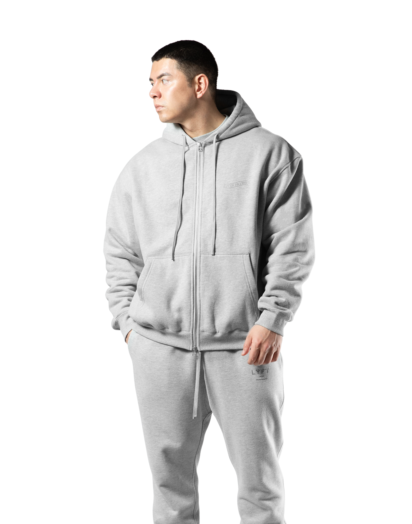 Classic Flag Zip-Up Hoodie - Grey – LÝFT