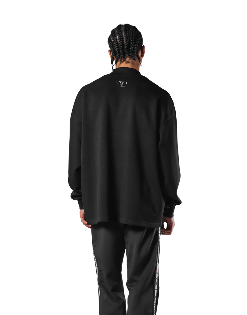 Oversize Mock Neck Pullover - Black – LÝFT