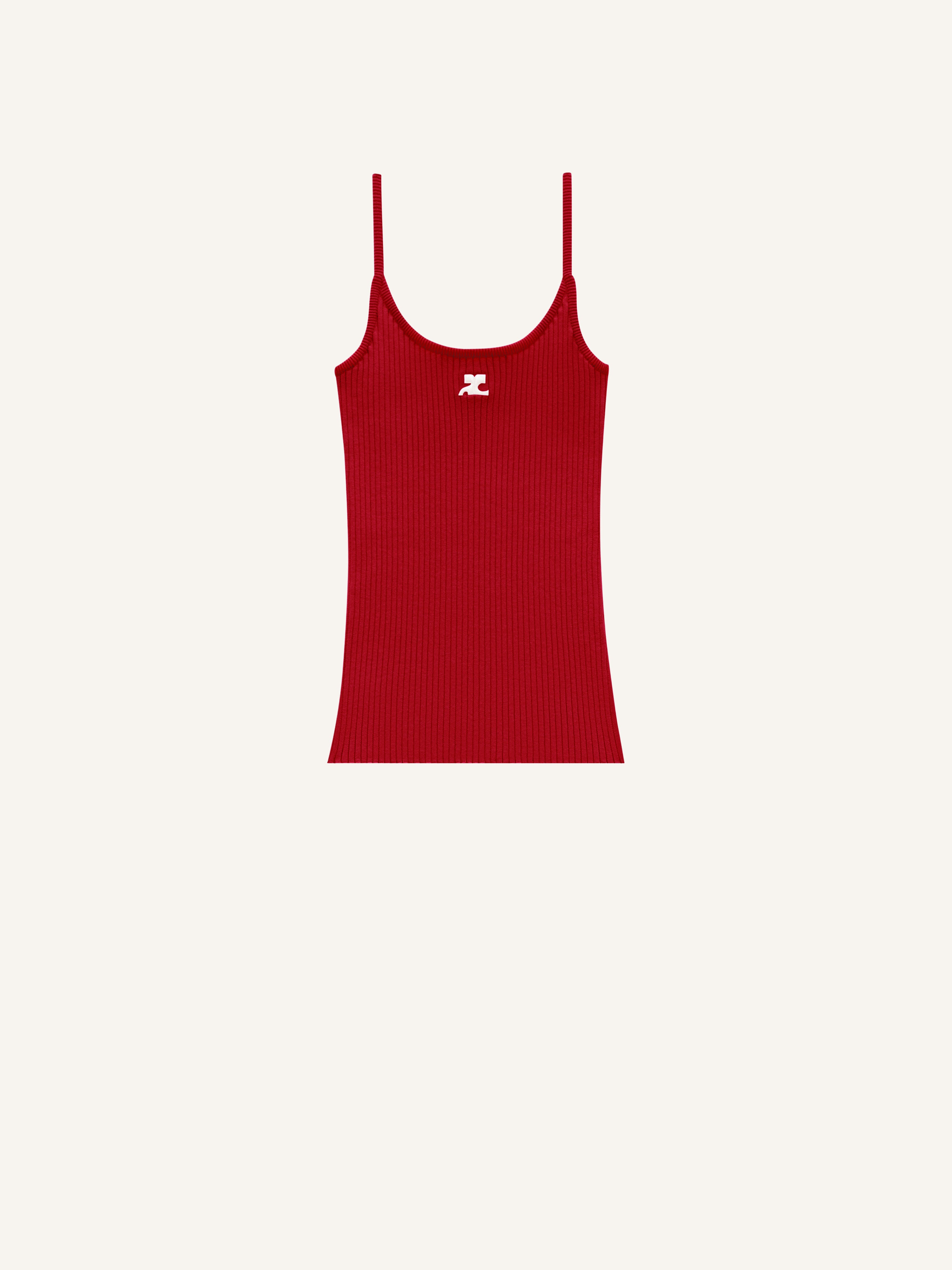 REEDITION RIB KNIT TANK TOP - courrèges