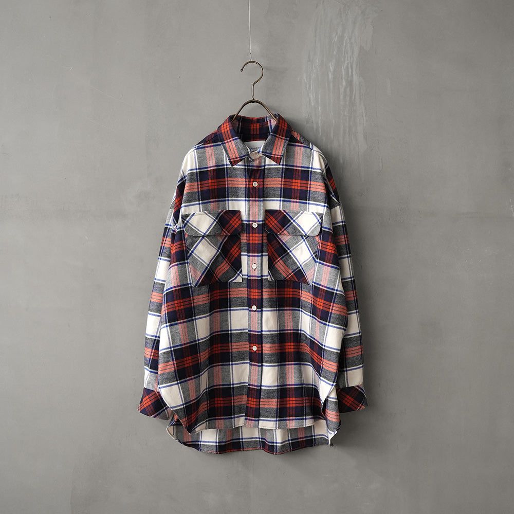 FLANNEL CHECK OVER SHT – MANON ONLINESTORE