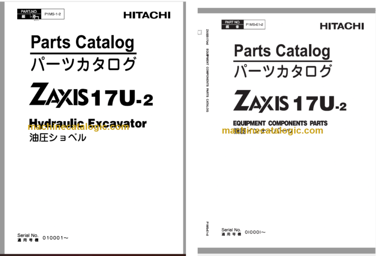 Hitachi ZX17U-2 Hydraulic Excavator Parts Catalog & Equipment