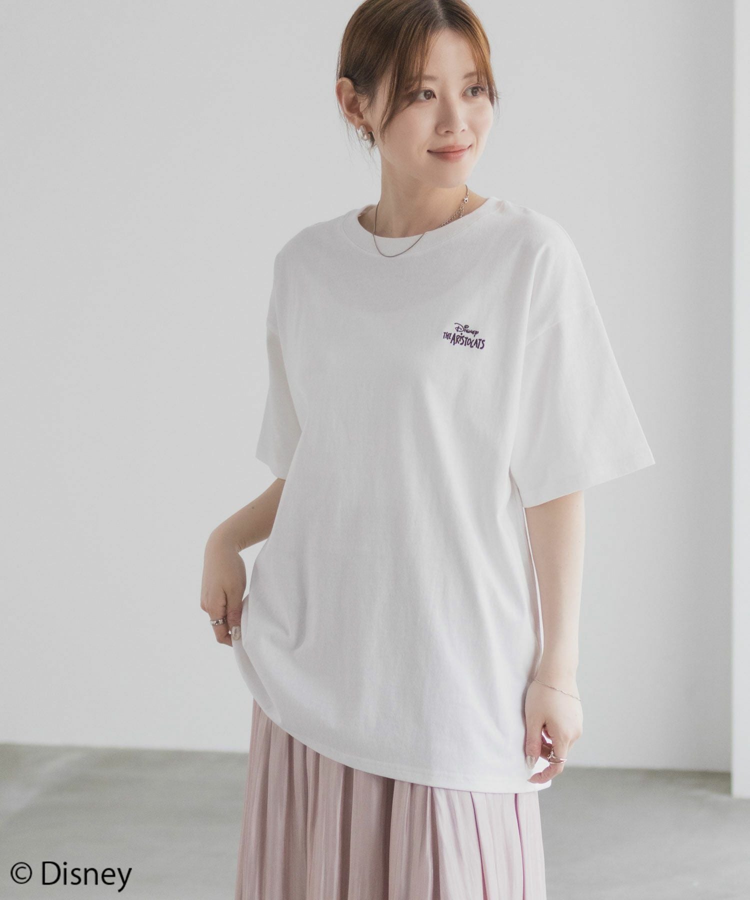 Disney マリー / ランダム刺繍Tシャツ レディース