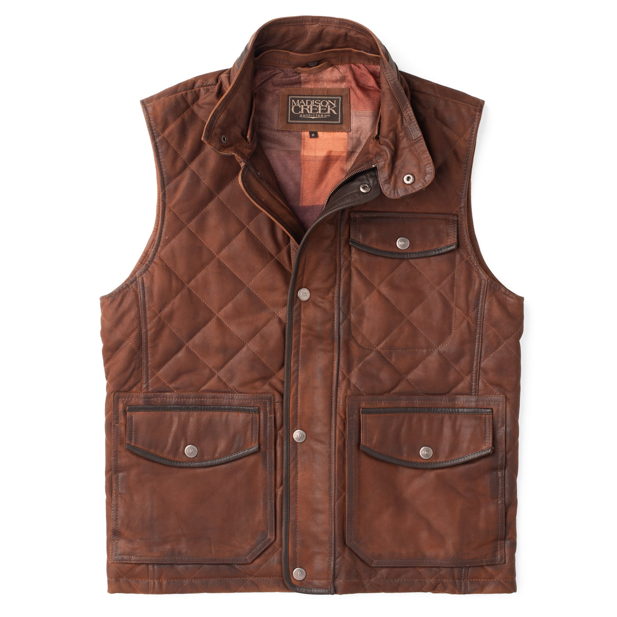 Vail Waxed Goat Suede Leather Vest - Madison Creek Outfitters