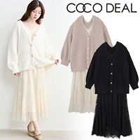 COCODEAL ココディール レースディティールオフショルニットワンピース