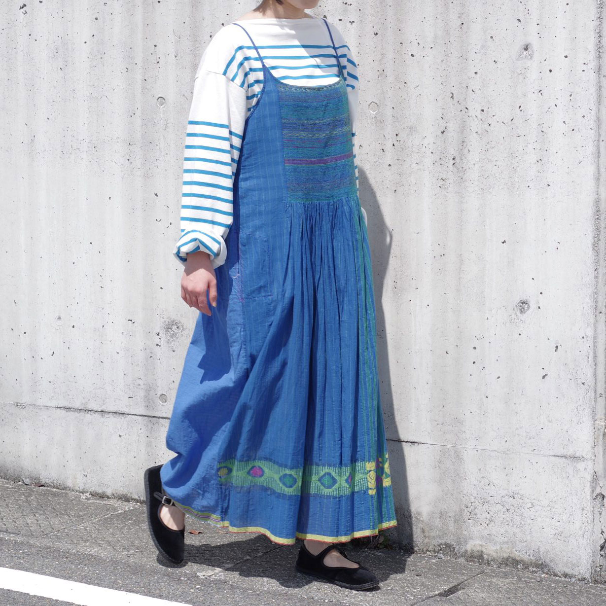 injiri インジリ : Jodhpur-121 ミシンステッチキャミソールドレス