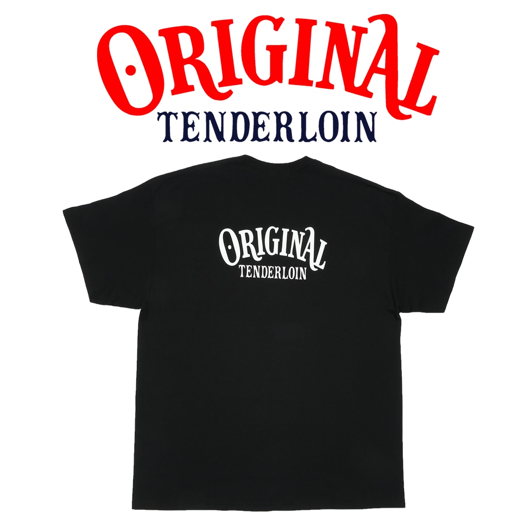 TENDERLOIN LOGO POCKET T-SHIRTS 6.0oz PREMIUM COTTON 100% BLACK
