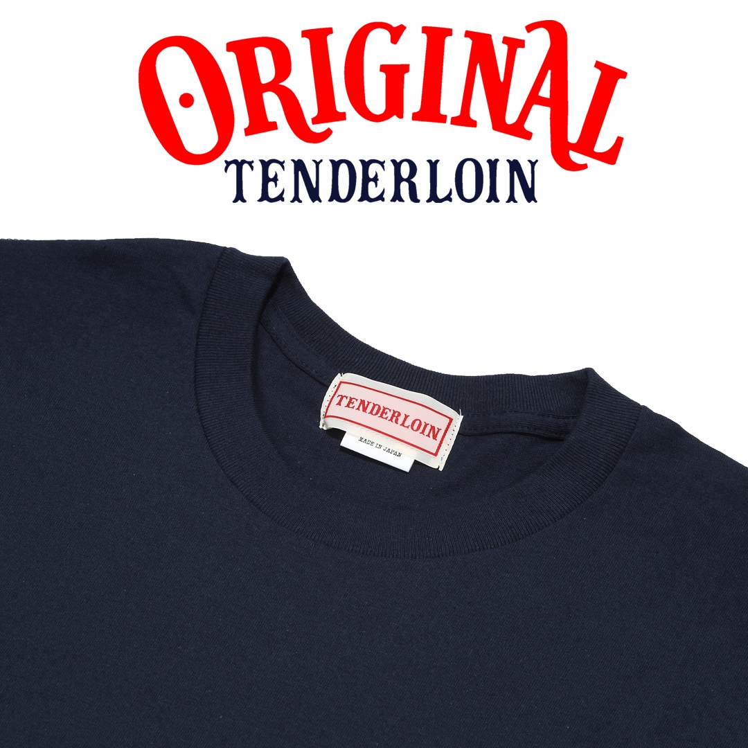 TENDERLOIN LOGO POCKET T-SHIRTS 6.0oz PREMIUM COTTON 100% NAVY | T