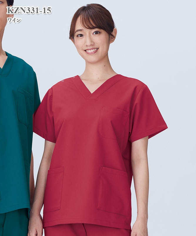 男女兼用スクラブ半袖[KAZEN製品] KZN331｜THS-白衣通販・販売