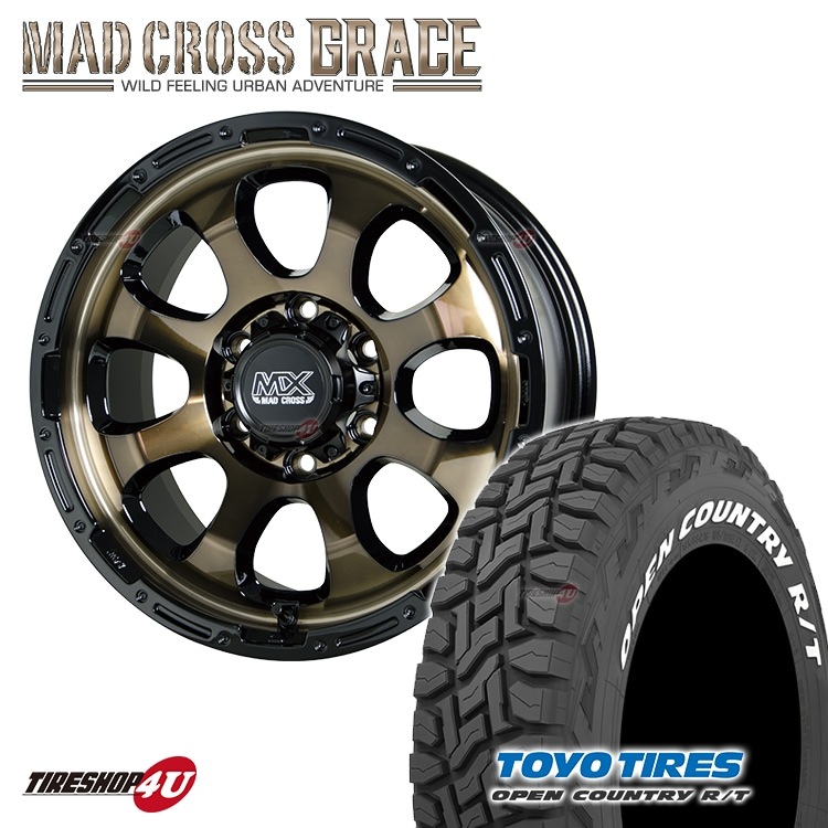 MAD CROSS GRACE 17x8.0J 6/139.7 +20 ブロンズ BRC/BK MONSTA TERRAIN
