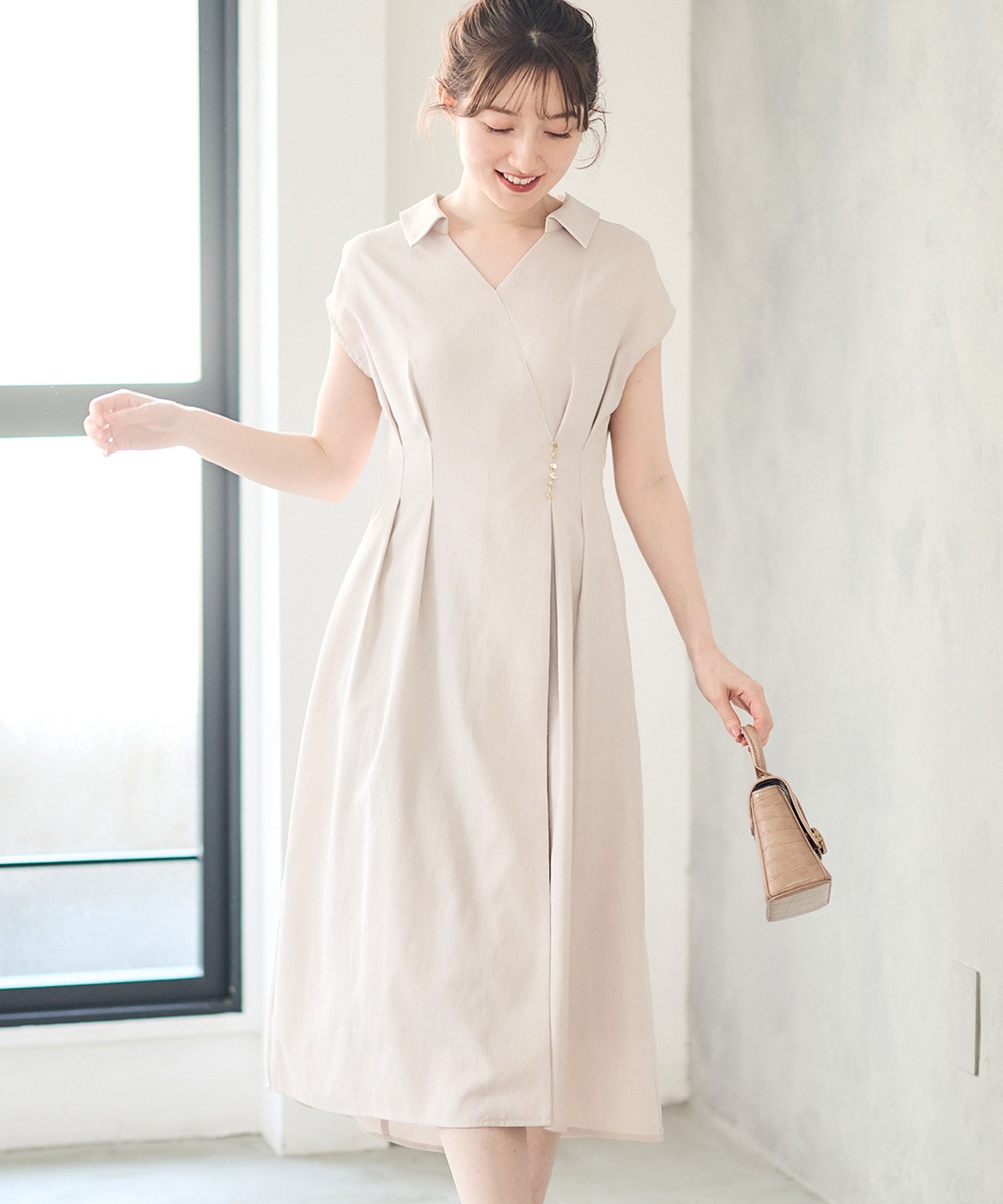 SALE】ウォッシャブルリネンライクカシュクールワンピース - 12Twelve