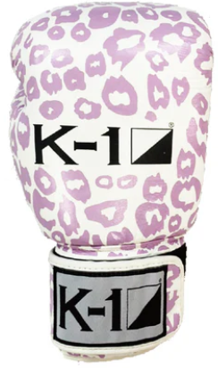 K-1 ボクシンググローブ 12 oz 青いヒョウ柄 トレーニンググローブ