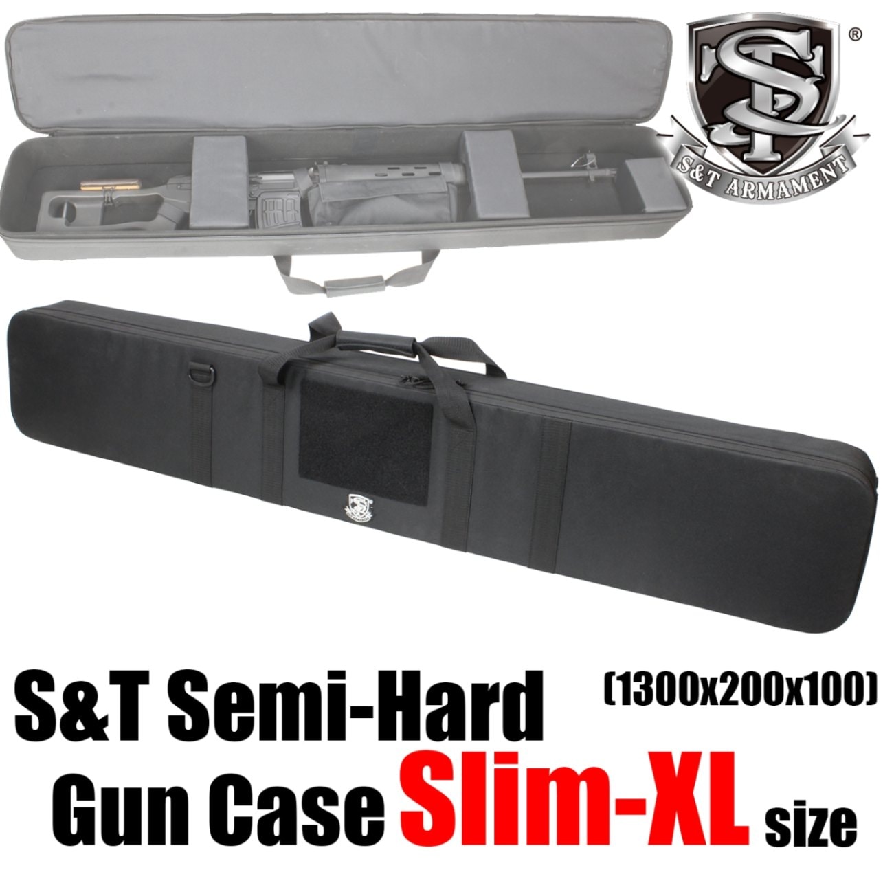 S&T セミハードガンケース Slim-XLサイズ BK(1300x200x100)