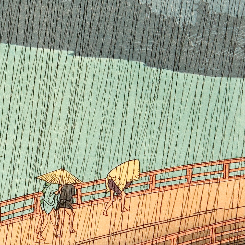 歌川広重「名所江戸百景 大はしあたけの夕立」浮世絵木版画｜浮世絵工房