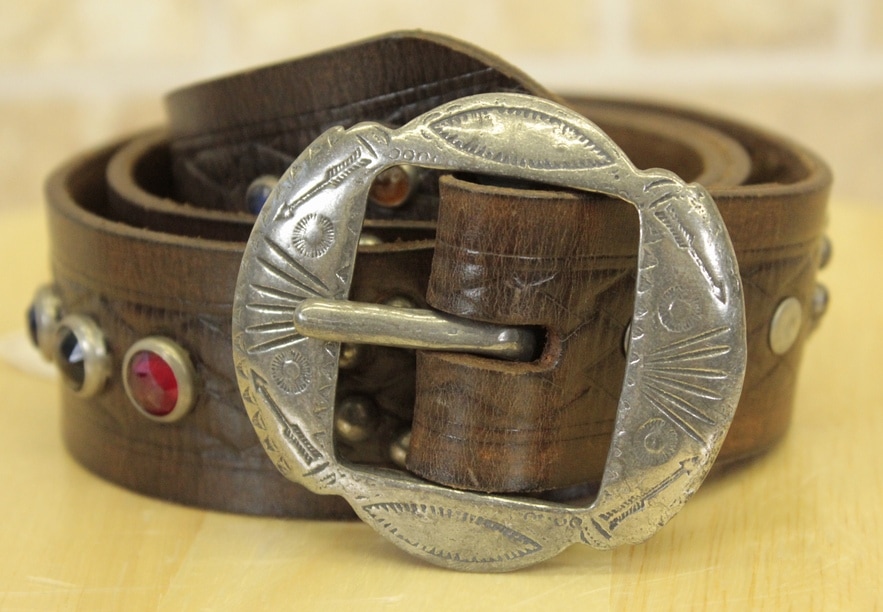 RRL / ダブルアールエル スタッズ 装飾 レザーベルト ヴィンテージ加工