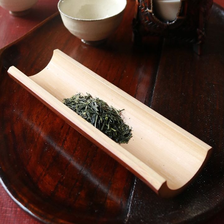 茶道具 茶合 煤竹 茶合細工彫『山水風景漢詩文』茶則・茶量・