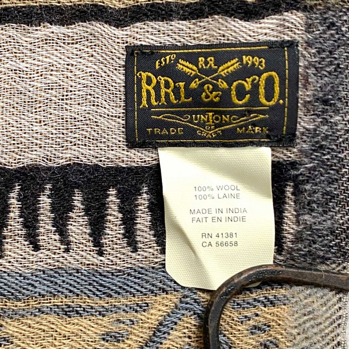 ラルフローレン ダブルアールエル RRL ネイティブ柄 ウール ストール
