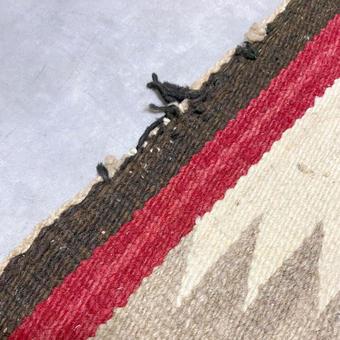 40s OLD NAVAJO HANDWOVEN TRIPLE CHEVRON DESIGH WOOL RUG 78×155