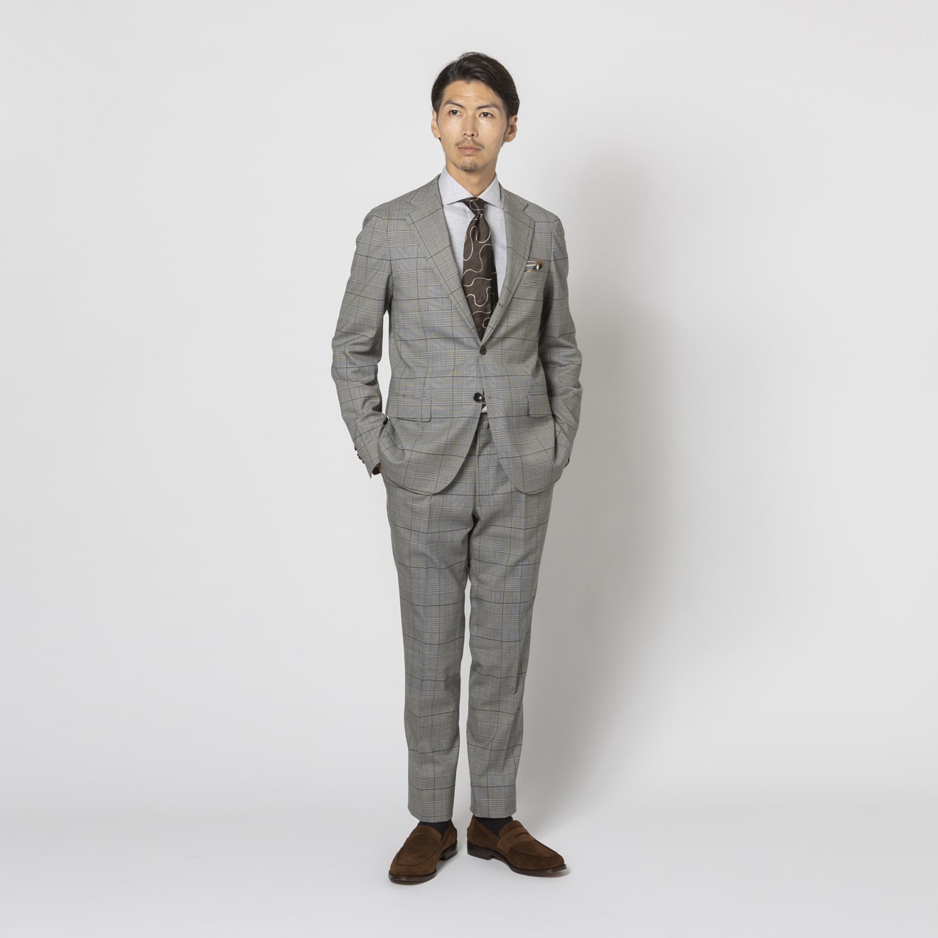 ≪WEB特価≫MARZOTTO/マルゾット/段返り3釦/ワンタックスリム/グレー