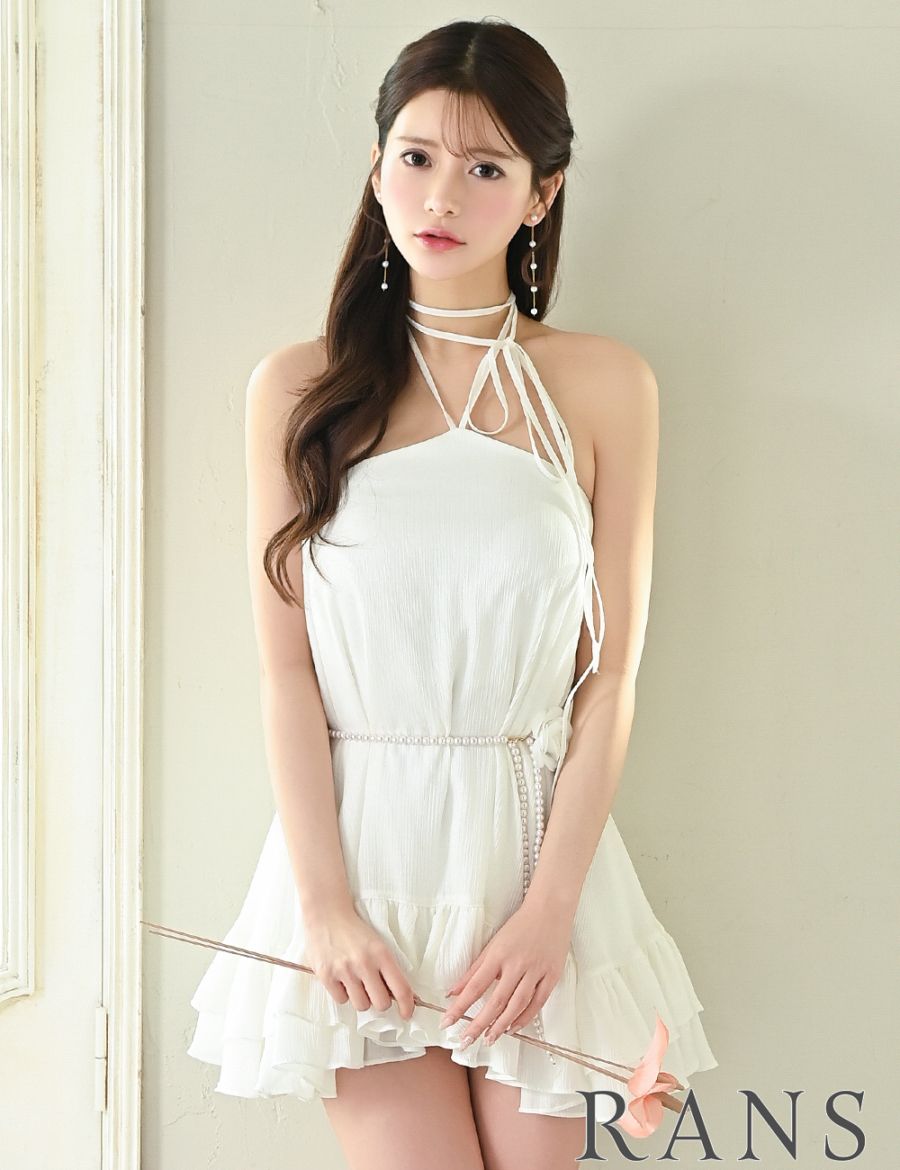 即納][instock]【RANS】ミニ/ドレス/ワンピース/ホワイト
