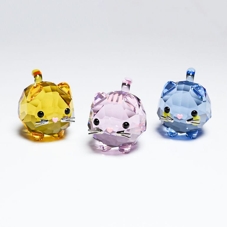 スワロフスキー SWAROVSKI クリスタルフィギュア Chubby Cats 3体
