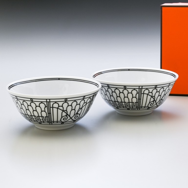 エルメス HERMES ライスボウル ペア Hデコ H DECO アッシュデコ 190ml