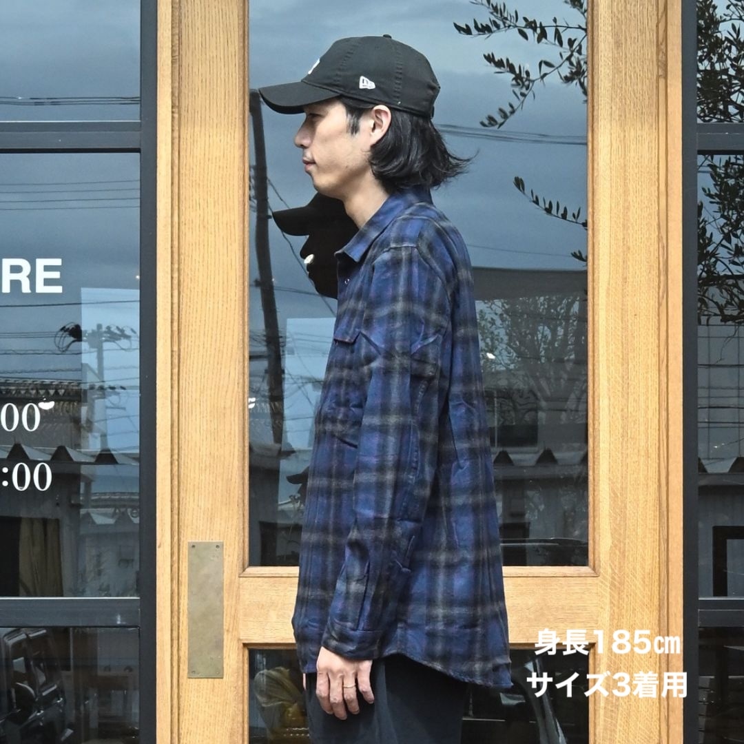 WORKER ZIP SHIRT COTTON FLANNEL OMBRE CHECK | nonnative | A(e)_STORE