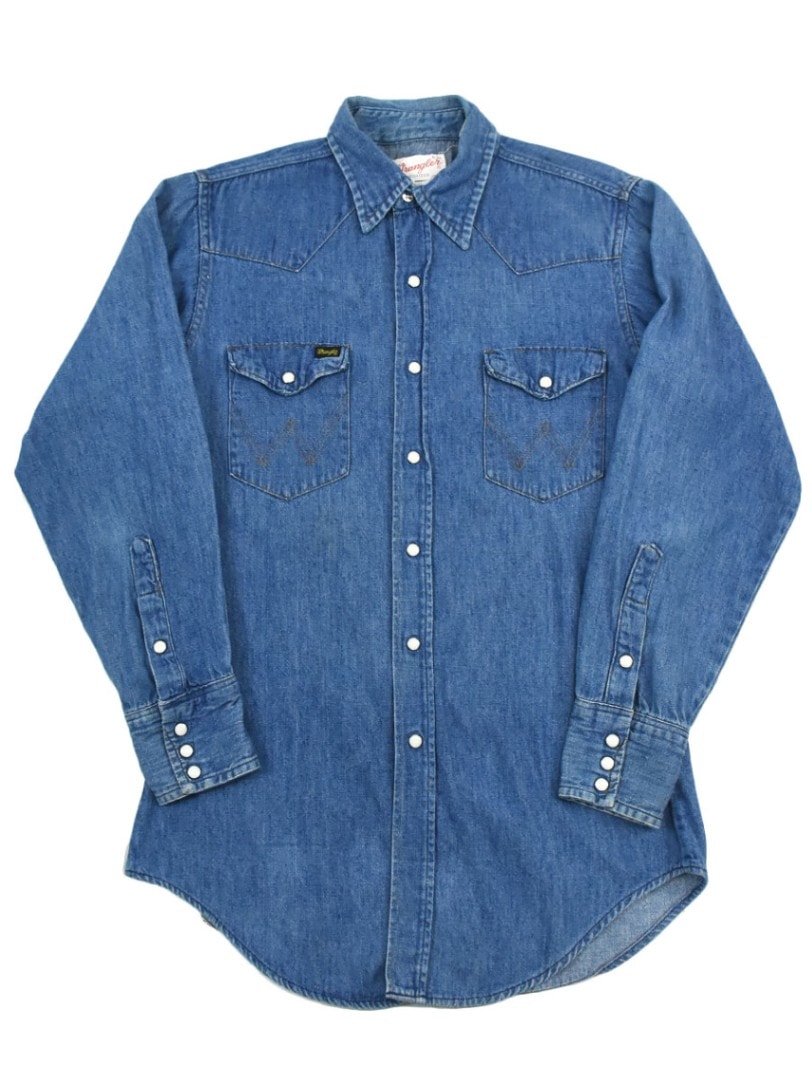 70's Wrangler 白タグ デニムウエスタンシャツ 表記(15-33) | SOLD