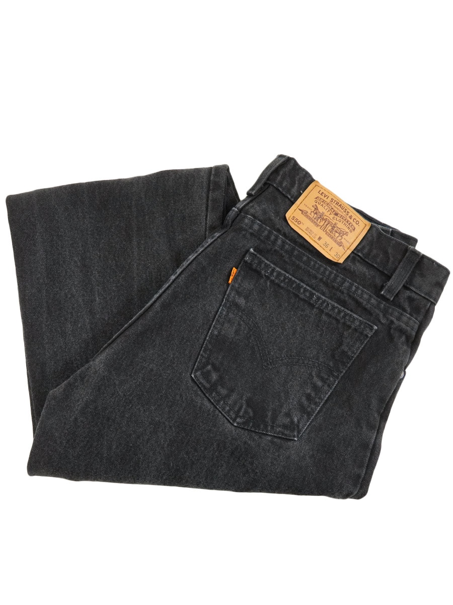 90's Levi's 550 オレンジタブ ブラックデニムパンツ 表記(36x30