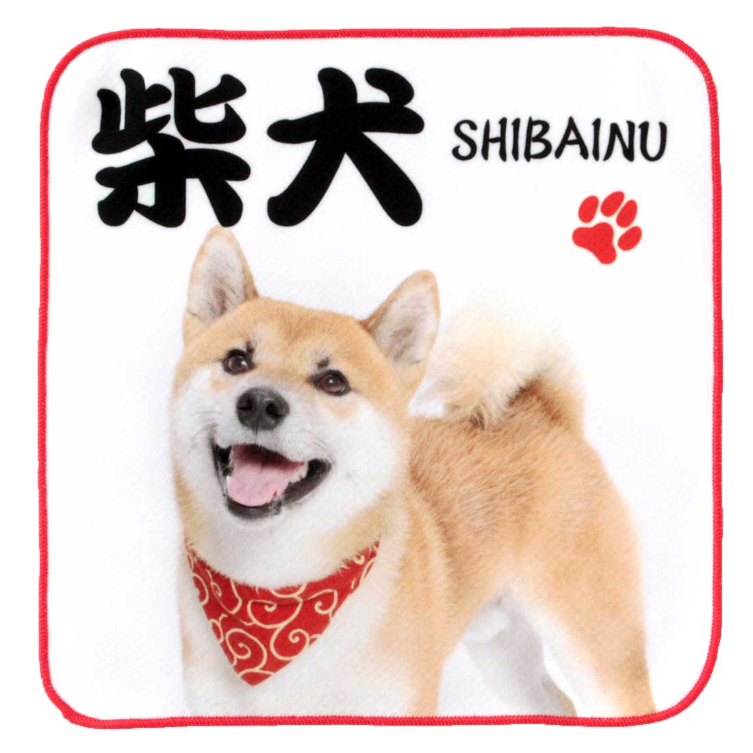 ビーエヌラボ スマホ・メガネ拭き ハンカチ 日本 リアルな柴犬