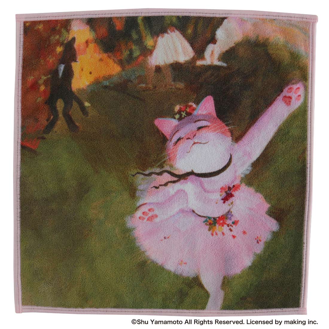 キャットアート スマホ・メガネ拭き ハンカチ スター（舞台の踊り子