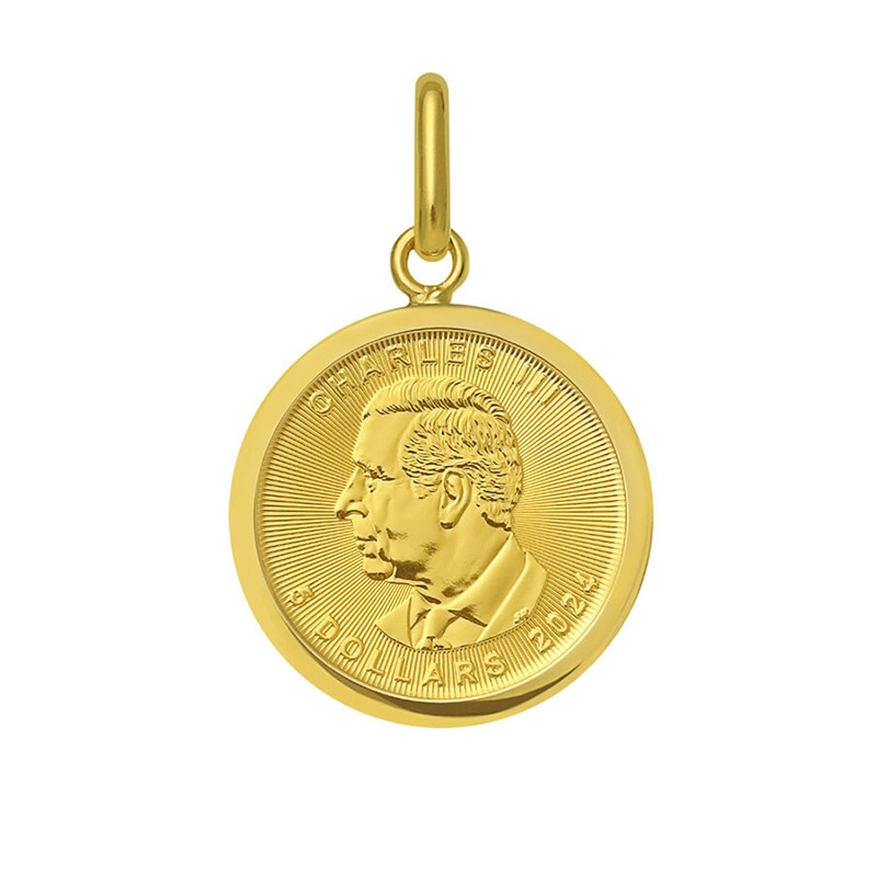 純金コイン ペンダントトップ 「カナダ メイプルリーフ」 1/10oz 約3.1