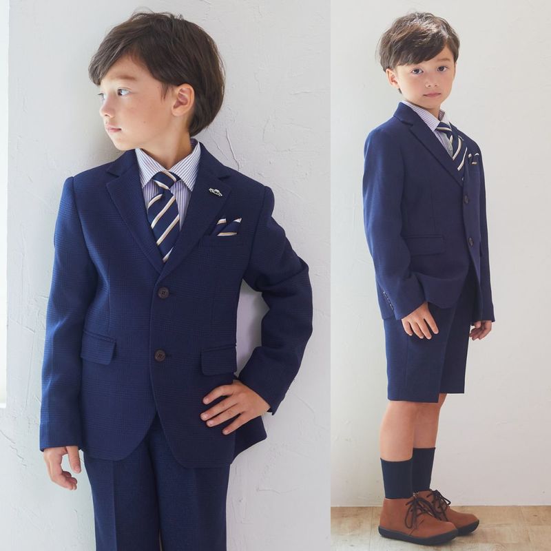 ネイビーチェックスーツ 130cm （8301-5402） | フォーマル子ども服の