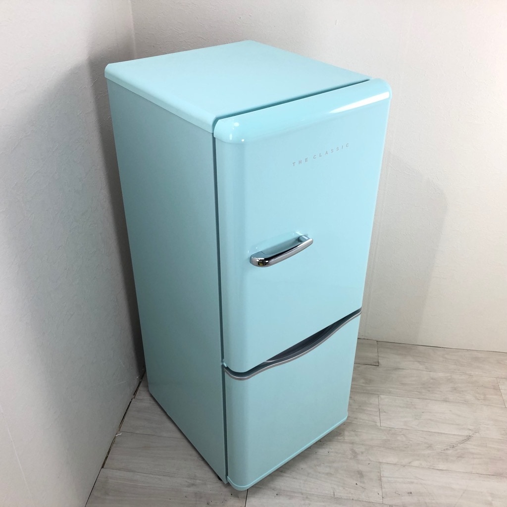 中古 ダイウ 150L 2ドア冷蔵庫 2018年製 レトロスタイル 単身用