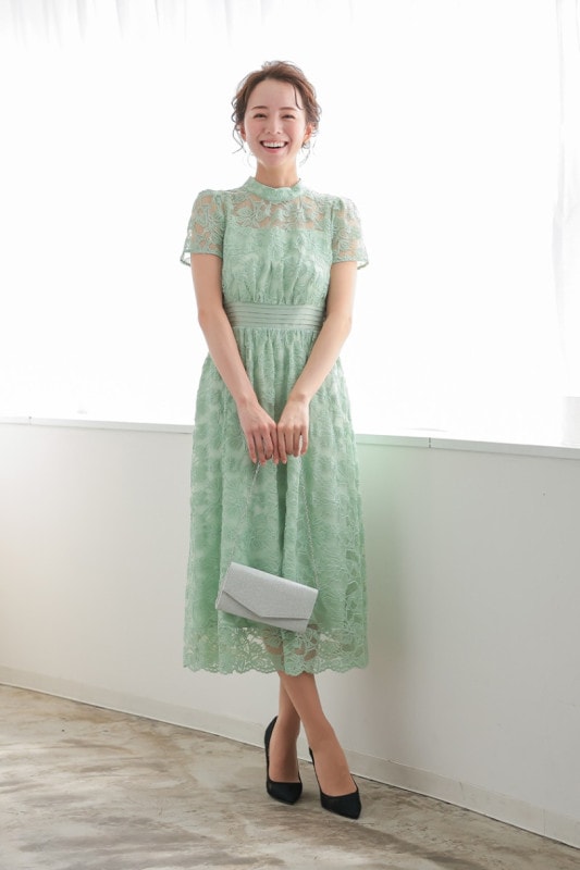 グリーン系｜結婚式のお呼ばれドレス、パーティードレスのレンタルなら