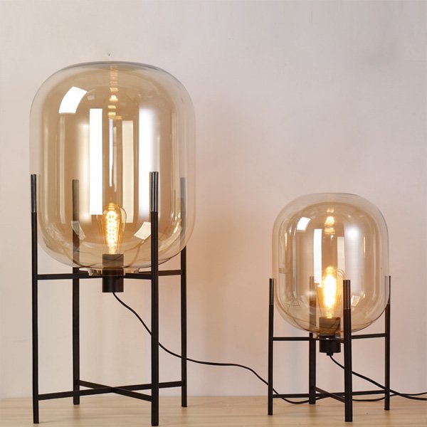スモークガラス フロアスタンドライト 展示品(2503A④)