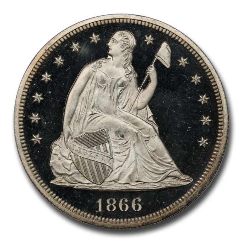1866年 シーテッド リバティ ダラー 銀貨 1ドル シルバー コイン 自由