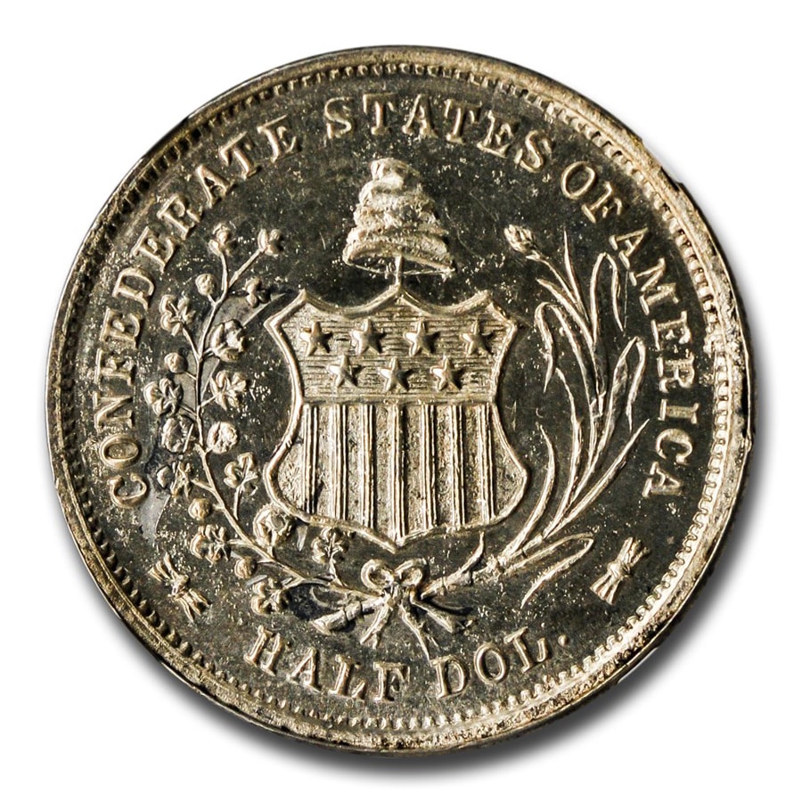 1861年 アメリカ連合国 CSA シーテッド リバティ ハーフ ダラー 銀貨