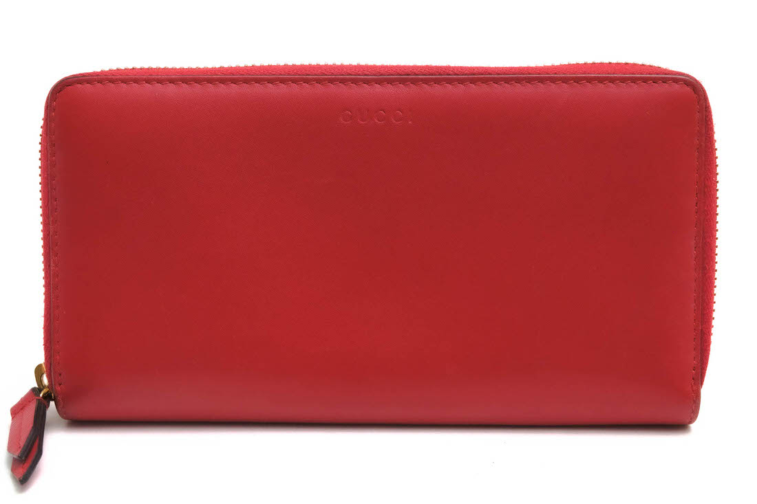 GUCCI 410102 / グッチ 牛革 カーフ 小銭入れあり ラウンドジップ