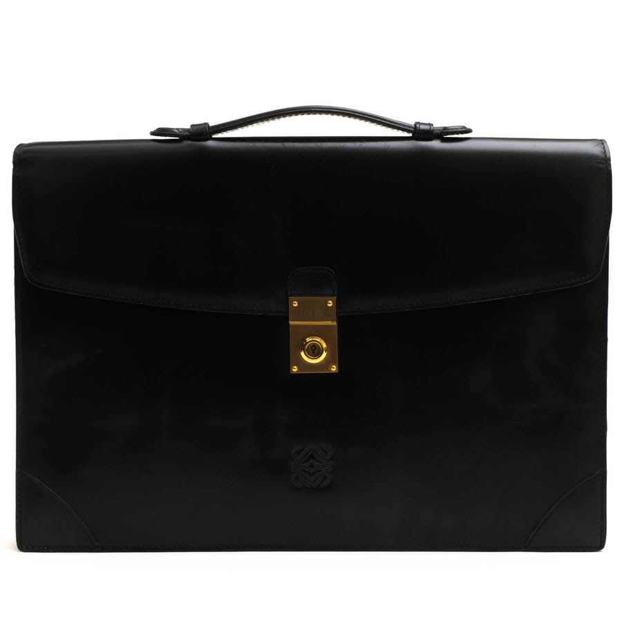 LOEWE / ロエベ A4サイズ収納可能 牛革 カーフ ブラック 黒 ビジネス