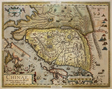 中国地図 ルイス・ホルヘ・デ・バルブーダ 1584年 | 古版画,古地図