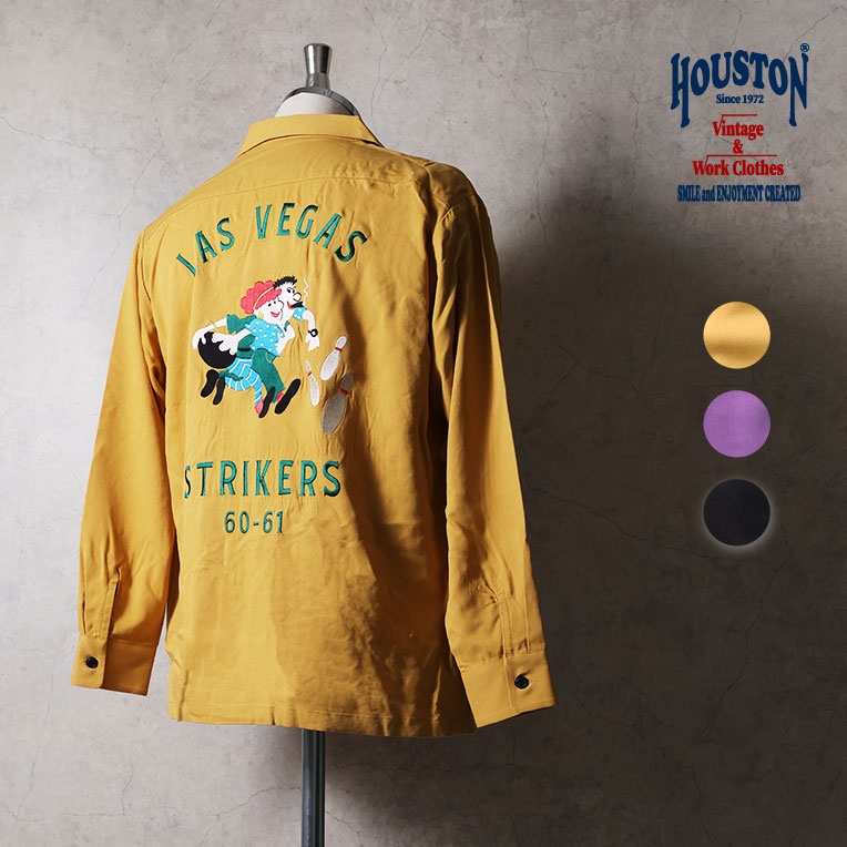 HOUSTON / ヒューストン 41300 BOWLING L/S SHIRT (STRIKERS) / 長袖