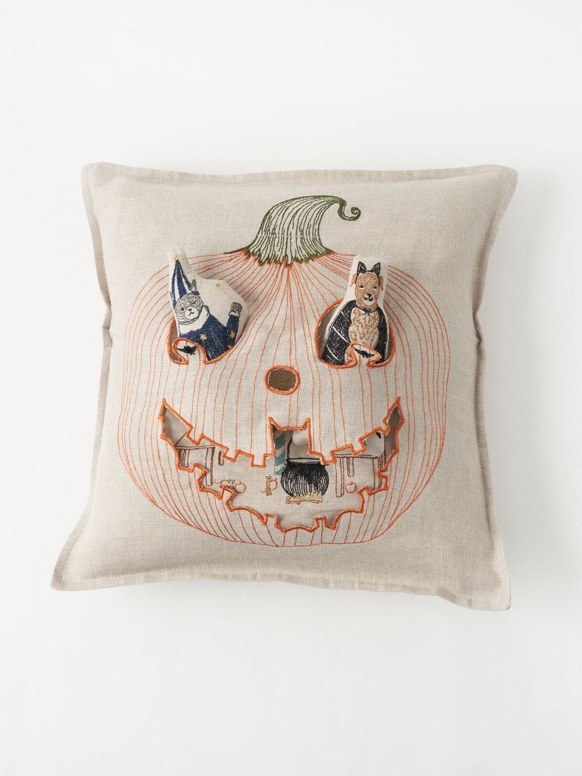 Halloween｜ポケットクッションカバー 30x30 Jack o Lantern