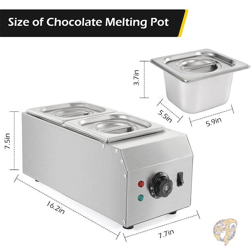 チョコレート 溶解機 テンパリングポット 1000W 2タンク 大容量 チョコ