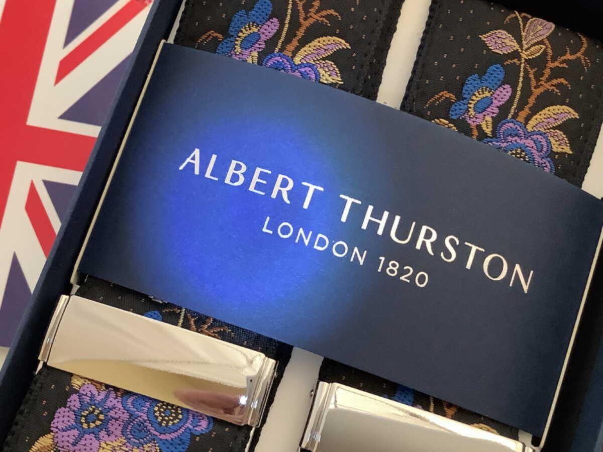 サスペンダー 英国製アルバートサーストン ウーヴェン6ボタン留