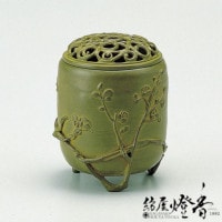 香炉/香器『高岡銅器【玉形三友文焼青銅色香炉】銅製/須賀月芳作』竹中