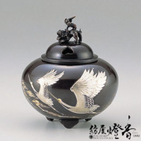 香炉/香器『高岡銅器【夏目型本焼朱銅色香炉】銅製/能作吉秀作』竹中