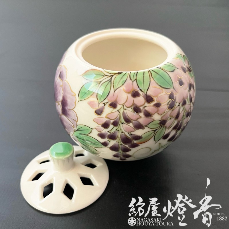 香器『香炉【三華絵/桜・藤・牡丹-SANKAE-】[京焼・清水焼/陶葊