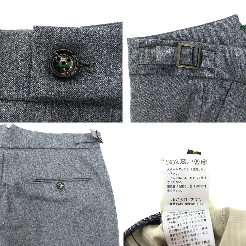 ベルウィッチ パンツ メンズ カノニコ社製 ヴァージンウール 2タック