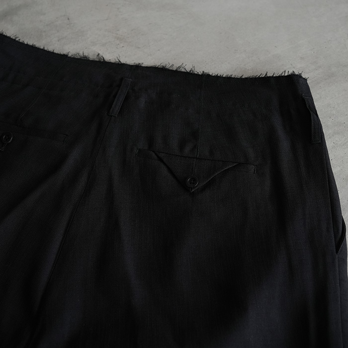 anc-pt79-b) / ANCELLM (アンセルム) / DAMAGE WOOL 2TUCK SLACKS