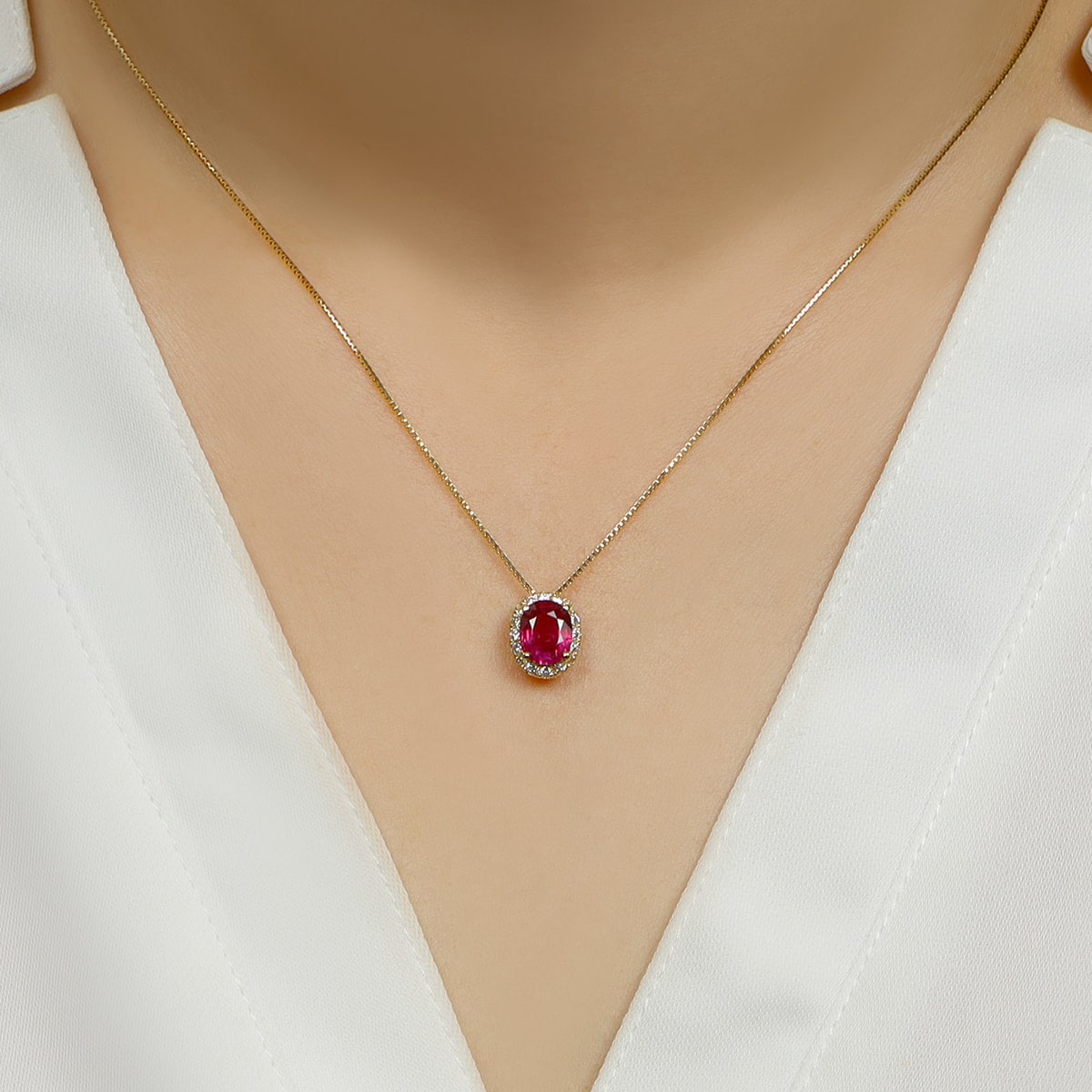 非加熱ピジョンブラッドルビー ネックレス 1ct K18 / s0327rp